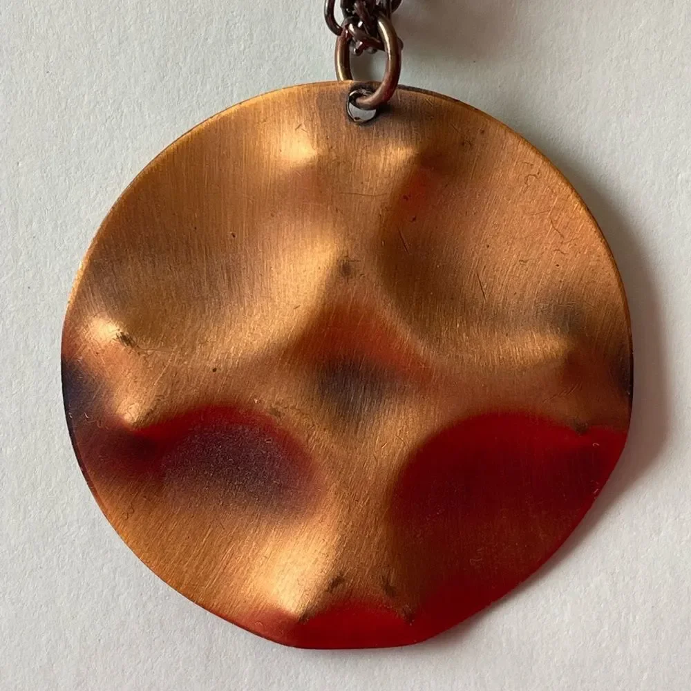 Vintage MCM Retro 1960's‎ Copper Necklace with Multi Link Chain